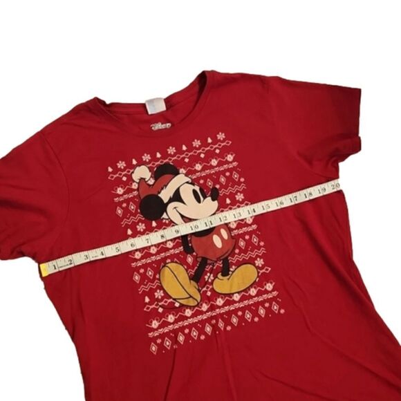 Mens Mickey Mouse Red Christmas Tee By Disney Size XL. - Picture 12 of 13